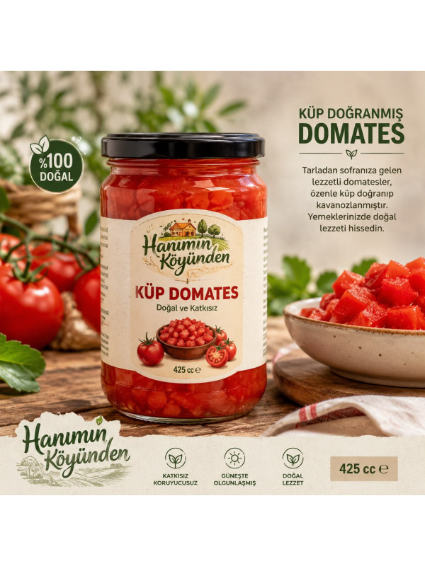 Küp Doğranmış Domates 425 CC ( Yeni Sezon )