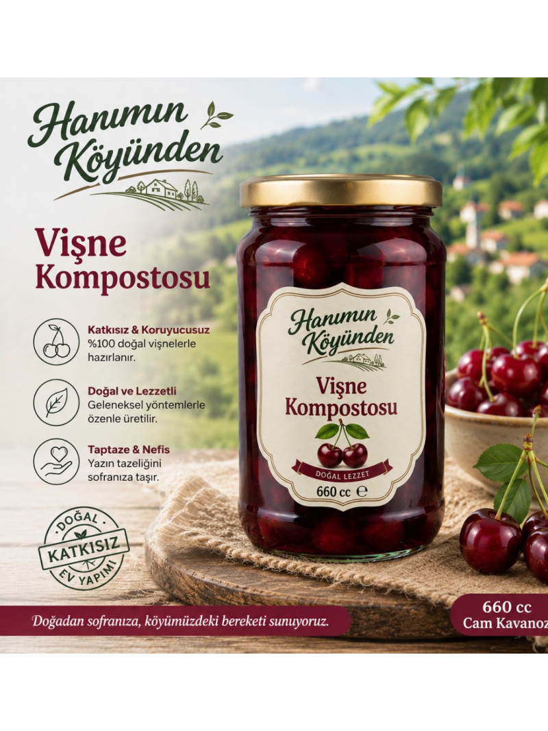 Vişne Kompostosu Şekersiz 660 CC.